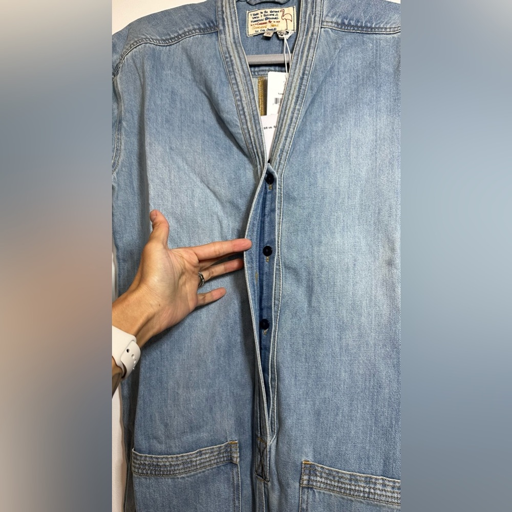NWT Sandrine Rose x Free People Denim Kimono Jumpsuit Size Small - Picture 7 of 7